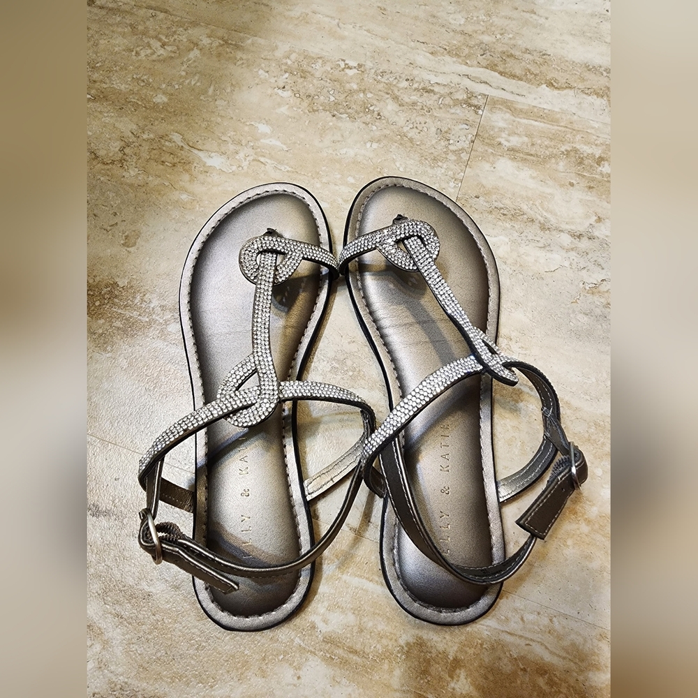 Kelly And Katie Silver Strappy Sandals